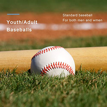 Baseball 12 Ball Pack Practice Training Baseballs for Youth/Adult 9 Inch Baseballs for Pitching Throwing Autographs Baseball(One Dozen)