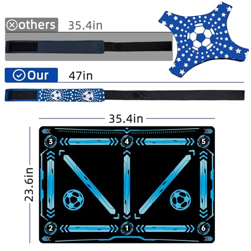 Premium Soccer Training Mat with Video Guide - Non-Slip Soccer Footstep Practice Pad for Indoor & Outdoor - Ultimate Ball Control Equipment to Improve Dribbling Skills - color: 35.4*23.6