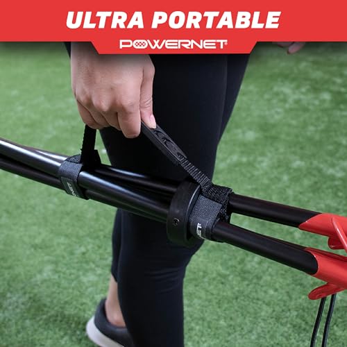 PowerNet Corbin Carroll Baseball Softball Deluxe (2.5 lbs) Batting Tee + Bucket Caddy Lifter Bundle, Training and Drills, Adjustable Height Tee 27.5" - 44", Lifter Holds All Standard Buckets