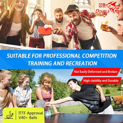 DOUBLE FISH Ping Pong Balls White ITTF Approval Professional 3-Star Ping Pong Ball WTT Smash Offical Table Tennis Balls 40+ABS Training Balls Lin Gaoyuan Training Competition