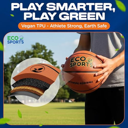 Eco Sports Basketball — Premium TPU Non-Toxic BPA Free, Superior Grip & Air Retention, Indoor Outdoor, Size 5 6 & 7, Eco-Friendly Vegan Basketball for Leagues, Schools, Coaches & Camps - size: 5 - Mini Basketball Size, 27.5"