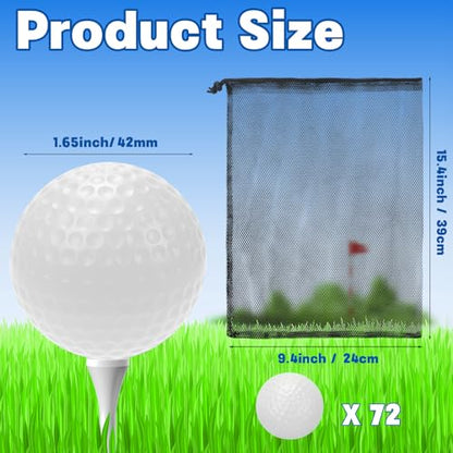 Coopay 72/150/300 Pack Practice Golf Balls, 42mm Plastic Golf Training Balls with a Drawstring Bag Hollow Sports Limited Flight for Swing Practice Driving Range Backyard Home