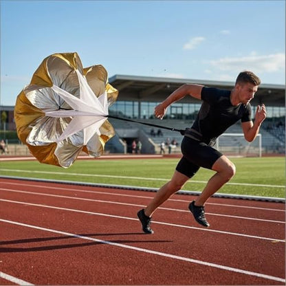 Football Kick Trainer Parachute Resistance with Adjustable Waist Strap for Youth Field, Backyard, Speed and Power Drills - color: Yellow