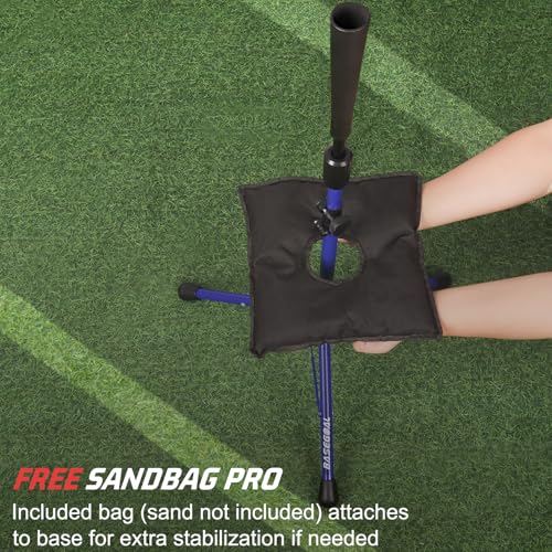 BaseGoal Batting Tee Baseball Tee,Softball Travel Portable Tee Tripod Stand Rubber Tee for Batting Training Practice with Carrying Bag - color: Blue, style: New Tee