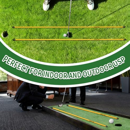 Pro-Level Golf Alignment Sticks 2 Pack with Connector & Travel Tube - 45" Premium Fiberglass Training Aid for Swing Path, Alignment, and Putting Drills