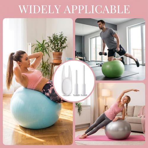 Thinp 8 Yoga Ball Replacement Plug with 2 Remover Tools, Pilates Ball Air Stopper Plugs Kit for Exercise Balls Yoga Balls Air Plug Pin