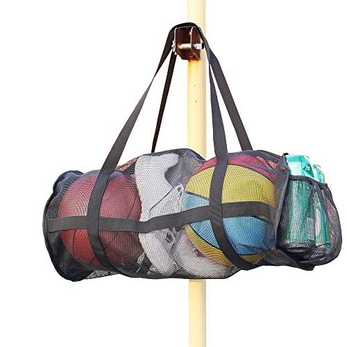 Large Basket Ball Duffel Bag,Mesh Basketball Bag,Mesh Sports Equipment Bag with Shoulder Strap for Holding Basketball,Volleyball,Soccer,Swimming Gear