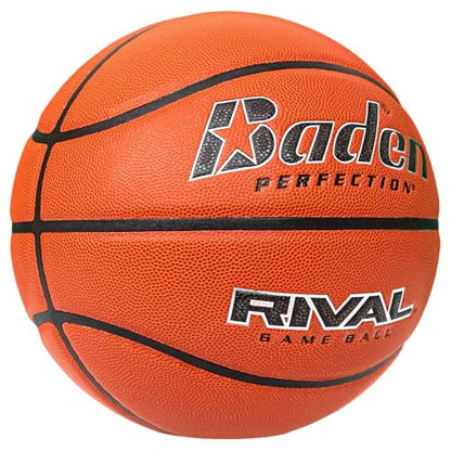 Baden | Rival | Premium Composite Indoor Game Basketball | Official Size 6 & 7 - size: Size 7 (29.5")