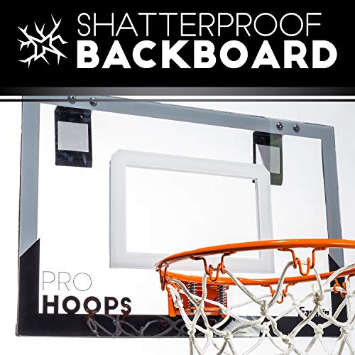 Franklin Sports Mini Basketball Hoops-Indoor Over The Door Mini Hoop+Basketball Sets-Perfect Accessory for Bedroom+Office - size: 17.75" x 12" (Pack of 1), style: Black/Gray - 17.75" x 12"