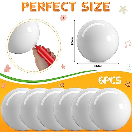 6 Pcs Playground Balls with Pump, 9 inch Inflatable Marbleized Bouncy Balls for Kids Beach, School, Kickball DodgeBalls and Indoor Outdoor Plays