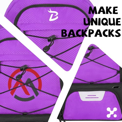 Goloni Basketball Backpack Bag,35L Basketball Bag with with Separate Ball & Shoe Compartments,Large Sports Bag for Basketball - color: purple