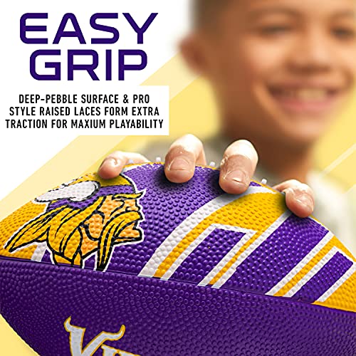 Franklin Sports NFL Team Footballs - Rubber Youth Mini Balls for All Teams - Kids 8.5" Football + Air Pump Sets - Official NFL Licensed - style: Minnesota Vikings