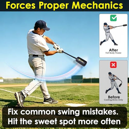 Baseball & Softball Rope Swing Trainer with Soft Training Balls, Hitting Training Aid for Bat Speed, Timing & Hand-Eye Coordination, Solo Practice Equipment for Youth & Adults