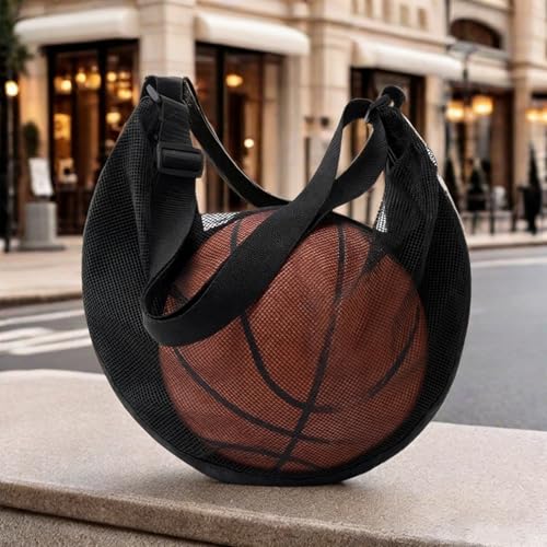 1pc Basketball Bag，Multi-Purpose Sports Equipment Carrier，Fits Basketballs Footballs Volleyballs，Adjustable Shoulder Strap Sports Sling Bag，With Internal Pocket for Small Items