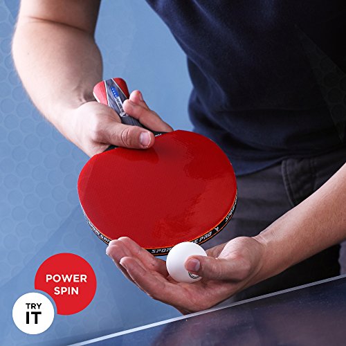 Ping Pong Paddle with Killer Spin + Case for Free - Professional Table Tennis Racket for Beginner and Advanced Players - Improve Your Ping Pong Skills with JT Ping Pong Paddle Set - color: red