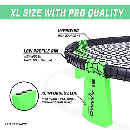 GoSports Slammo XL Extra Large Round Net Game for Beginners - Great for Beach Party, Backyard, and Outdoor Family Fun - Includes 3 Balls, Pump & Carrying Bag