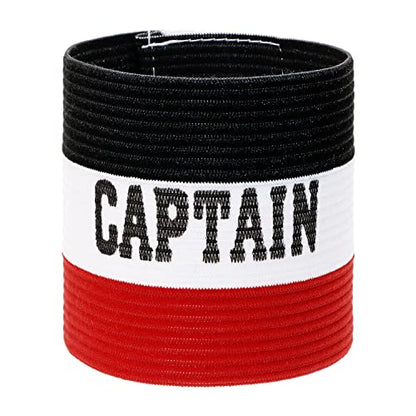 ONLYKXY Captain Armbands 9x30CM/3.54x11.81inch Adjustable Leader Armband for Soccer Basketball Volleyball School Team Competition Coach Players Wrist Arm Bands - color: Black+White+Red
