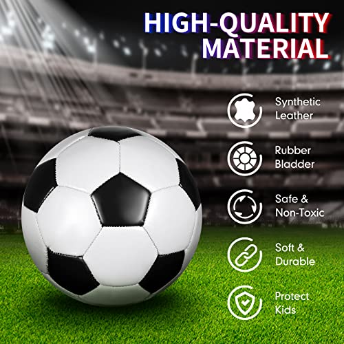HyDren 4 Pcs Soccer Ball with Pump Official Size 4/5 Deflated Soccer Balls Bulk for Outdoor Indoor Practice Training Sport Gift for Kid Teen Youth Adult Back to School - size: Size 5, style: Classic