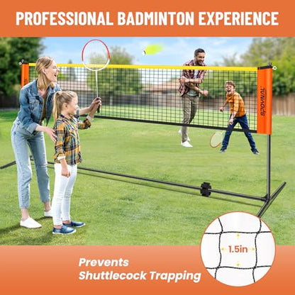 3-in-1 Adjustable Height Volleyball Badminton Pickleball Net Set - Portable Badminton Net Set for Backyards with Badminton Racket & Shuttlecocks, Volleyball Set with ball & Pump, Pickleball & CarryBag