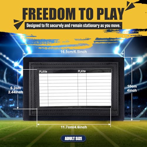 Football Play Wristband - Football Quarterback Play Wristbands for Adult and Youth 2/6/12/20 Pack - Softball Wristbands for Signs for All Sports with 3 Compartments - size: Adult
