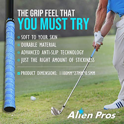 Alien Pros Golf Grip Wrapping Tapes - Innovative Golf Club Grip Solution - Enjoy a Fresh New Grip Feel in Less Than 1 Minute - style: 3-Pack Blue Clouds