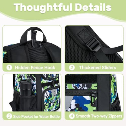 KAVIGOR Youth Baseball Bag, Softball Bag for Girls & Boys, Kids Tball Backpack with Shoes Compartment - color: Green Camo