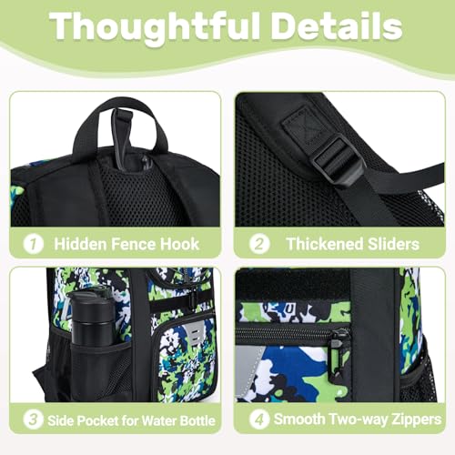 KAVIGOR Youth Baseball Bag, Softball Bag for Girls & Boys, Kids Tball Backpack with Shoes Compartment
