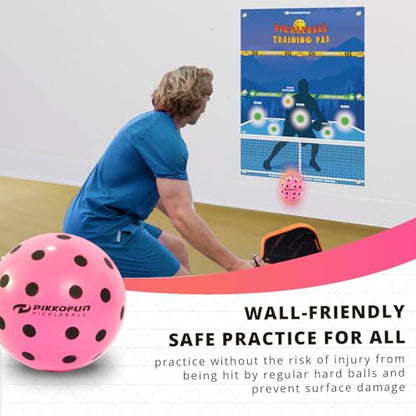 Silent Pickleball Balls - Quiet Foam Pickleballs for Indoor and Outdoor Practice - Includes 3 Balls and Tube - 3 Pack Soft Pickleballs - color: B-Pink