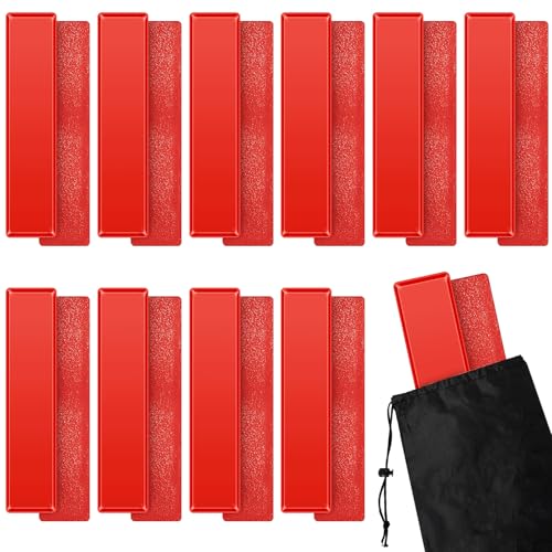 Blueweenly 10 Pcs White Court Line Marker Kit Flat Rectangular Gym Floor Spot Boundary Markers Agility Training Accessories for Soccer Basketball Volleyball Badminton Outdoor - color: Red