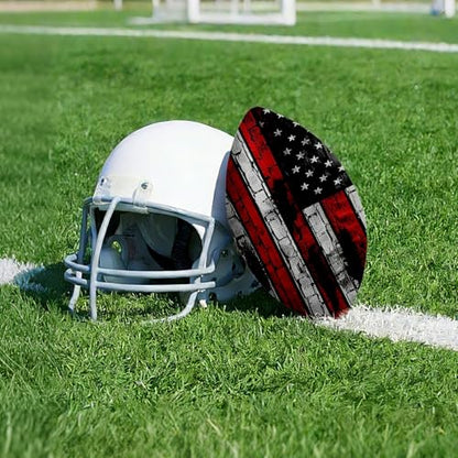 American Football, Official Size 11.9 x 7.3 Inch, Premium Composite Leather High-Grip Ball with Pro-Style Lacing, Unique Prints for Training, Games & Gifts - color: Retro Flag