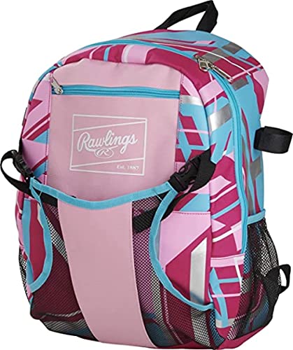 Rawlings | REMIX Backpack Equipment Bag | T-Ball & Youth Baseball / Softball | Pink - color: Pink, size: Youth