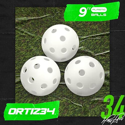 Ortiz34 Bat & Ball Set - Graffiti Plastic Bat & Ball Homerun Set- David Ortiz Backyard Baseball Set for Youth, Kids, Teenagers, Adults (Bat & Ball Set, Blue) - color: Green/Purple, style: Bat & Ball Set