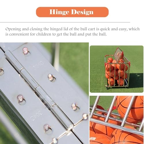 Rolling Sports Ball Storage Cart, Lockable Storage Ball Cart, for School Gym Equipment, Heavy Duty Indoor Outdoor Ball Locker Cage