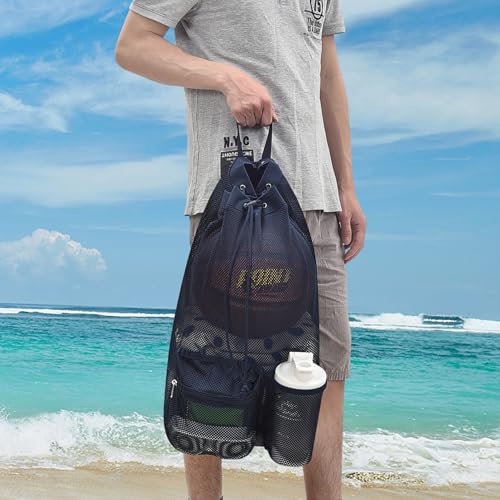 Large Drawstring Backpack for Men Women Athletic Gym Sports Workout Beach Swimming Commuting Travel - color: Navy, style: L: 21"x12.5"x5.5"