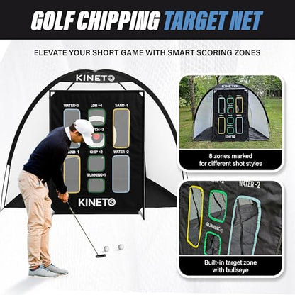 Kineto Training Set – Golf Swing Net, 8-Zone Chipping Target, Baseball Pitch Trainer – Durable, Portable, Tool-Free net for Backyard or Indoor use - size: all in one