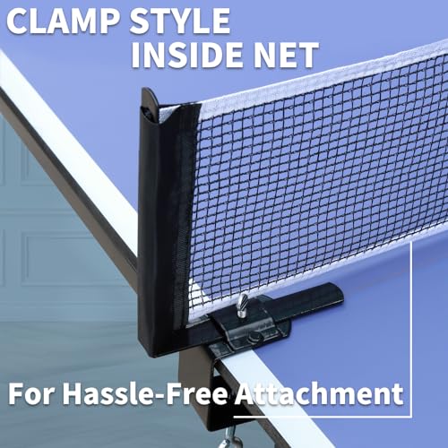 Ping Pong Table Foldable & Portable Table Tennis Table Set for Indoor & Outdoor Games with Net, 2 Paddles and 3 Balls