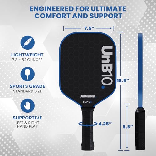 Pickleball Paddles Set of 2, USAPA Approved Carbon Fiber Pickleball Paddles 16mm Set, Pickleball Paddle for Men and Women, Lightweight Pickleball Rackets Including 4 Pickle Balls & Bag