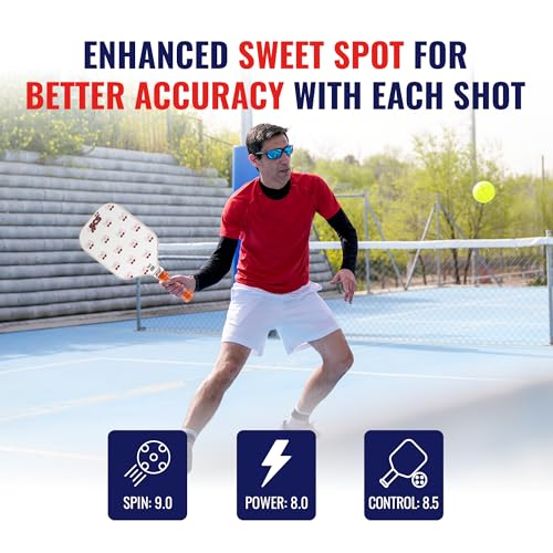 SCS Carbon Fiber Pickleball Paddle – USAPA Approved 2024 – Lightweight, Enhanced Spin, Sure-Grip Handle – Evo-Lite Series for Intermediate Players - color: Charm