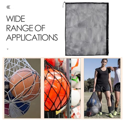 Large Capacity Sports Ball Bag Mesh Drawstring Outdoor Basketball Volleyball Carrier with Single Shoulder Strap for Team Training and Game Storage