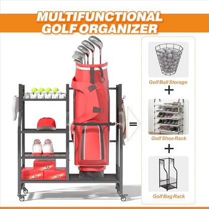 Ultrawall Golf Bag Storage Rack Organizer, Golf Bag Holder Stand for Garage, Golf Equipment Rack - size: 30.5in-Holds 1 Golf Bag