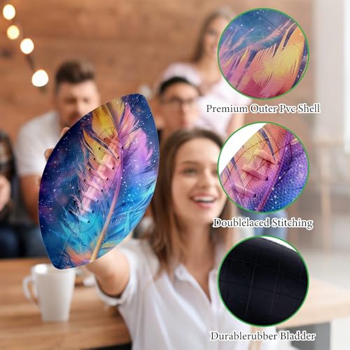 American Football, Official Size 11.9 x 7.3 Inch, Premium Composite Leather High-Grip Ball with Pro-Style Lacing, Unique Prints for Training, Games & Gifts - color: Galaxy Plume