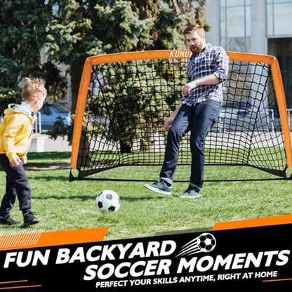 5×3 6x4 9x5 FT Portable Kids Soccer Goal for Backyard, Foldable Soccer Practice Net with Carrying Bag for Toddler Youth Adult Pop Up Soccer Training Equipment Indoor and Outdoor Sports Game