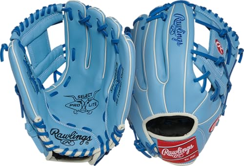 Rawlings | Select PRO LITE Youth Baseball Glove | Pro Player Models | Sizes 10.5" - 12.25" | Multiple Styles - color: Bo Bichette | Pro I Web - Columbia Blue / Royal, size: 11.5" | Infield