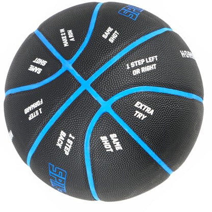 Spin-N-Shoot Basketball, Horse Game Ball with Gameplay Instructions, Indoor Outdoor Basketball for Women Boys and Girls, Official Size 6 (28.5''), Pump and Needle Included