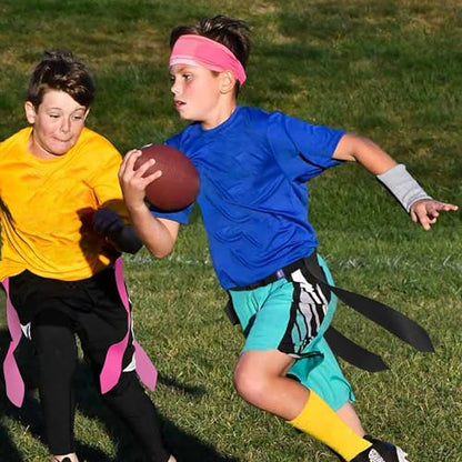 Flag Football Belts, 7 Player Flag Football Set, 21 Flags for Flag Football for Kids Youth Adults Training Sports - color: Black
