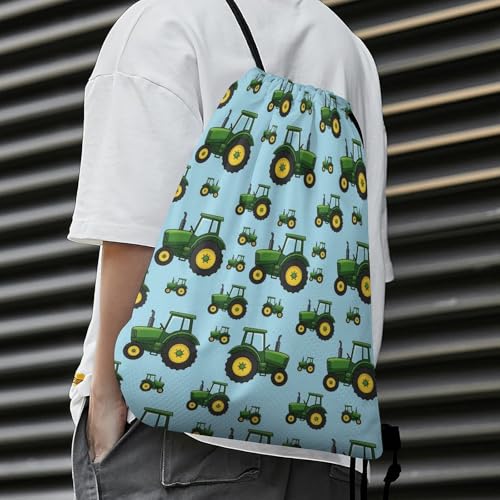 Gym Drawstring Backpack Sackpack Water Resistant for Sports Beach Yoga Travel Unisex, Toy Tractors Bags - color: Picture (373)