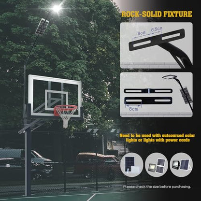 Basketball 2-in-1 Backstop Net+Light Mount System, Standalone Backstop Net, Standalone Light Mount Frame for Backyard Family Play, Fits Standard Hoops(Light NOT Included) - size: 8"×12", style: Standalone Light Frame