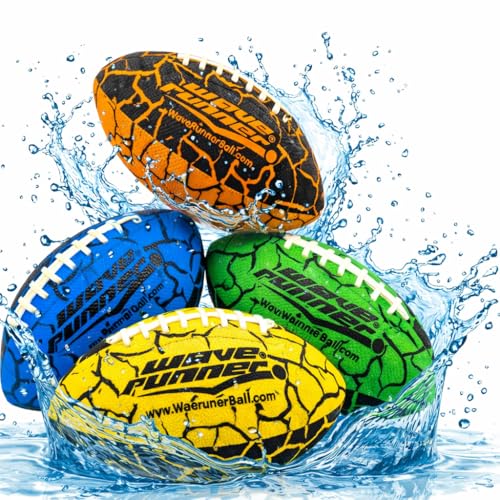 Wave Runner Water Football for Pool and Beach | Waterproof Football for Outdoor Games for Adults, Teens, and Kids - Lightweight Pool Toys, Easy Wet Grip, Outdoor Summer Toy - color: Random Color