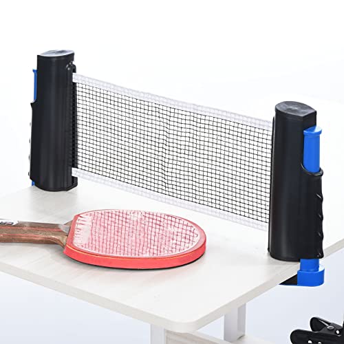 PATIKIL Retractable Ping Pong Net for Any Table, Portable Table Tennis Net and Post Equipment Up to 2 inch for Family