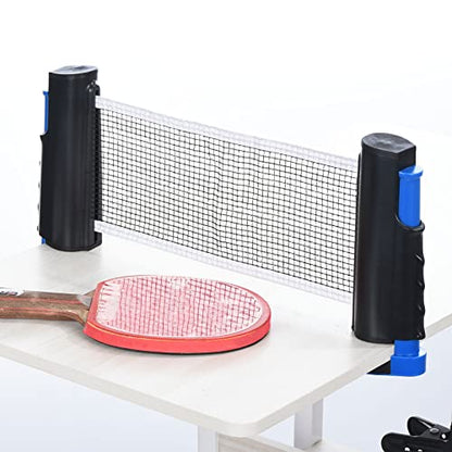PATIKIL Retractable Ping Pong Net for Any Table, Portable Table Tennis Net and Post Equipment Up to 2 inch for Family